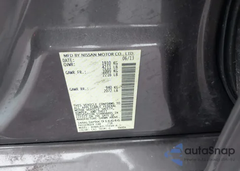 2013 Nissan Altima 2.5 S z USA, uszkodzony, nr VIN 1N4AL3AP9DC916646